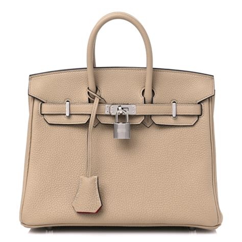 HERMES Togo Verso Birkin 25 Trench Bougainvillea